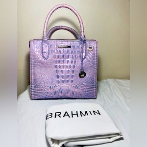 BRAHMIN SMALL CAROLINE PURPL. AND BLUE SATCHEL